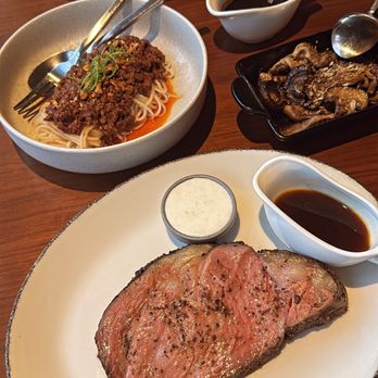 Gui Steakhouse - Prime rib, Dan Dan noodles, mushrooms - Steakhouses Near Me - New York, New York
