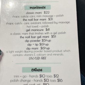the nail bar - Manicure menu - Nail Salons Near Me - Hoover, Alabama