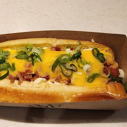 Bacon double cheese dog