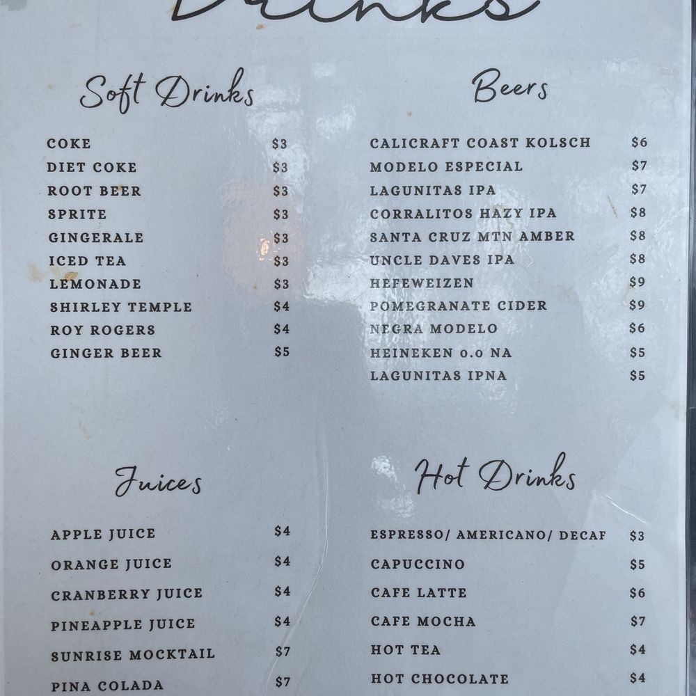 Brunch menu (2/2) as of 6/21/25