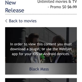 WestJet - Never got to see their movies on my phone since I didn't have Westjet app. - Airlines Near Me - Richmond, British Columbia