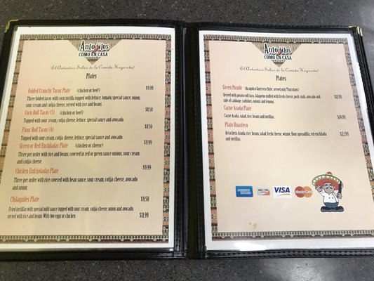 Menu photo 8 Antojito Como En Casa El Centro, CA