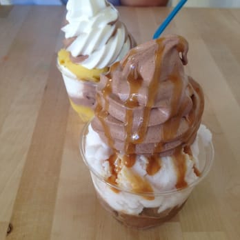 Sweet and Shavery - Frozen banana parfait and German chocolate parfait - Desserts Near Me - Davis, California Sweet and Shavery - Frozen banana parfait and German chocolate parfait - Desserts Near Me - Davis, California