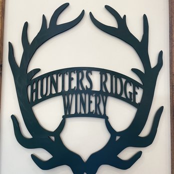 Hunters Ridge Winery - antlers in the center of the sign - Wineries Near Me - Salem, Indiana