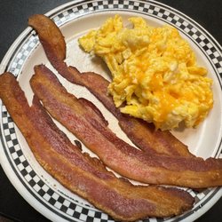 Cup & Saucer Diner - Eggs scrambled with cheddar cheese and bacon