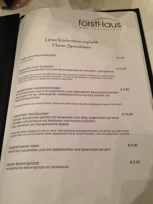 Menu photo 6 Restaurant Altes Forsthaus Braunlage, NI Menu photo 6 Restaurant Altes Forsthaus Braunlage, NI