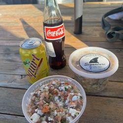 Shark Bite Ceviches - Halibut and Tuna ceviche