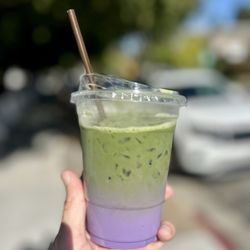 Sue's Gallery Cafe - Iced Ube Matcha. Deeeeelish!!