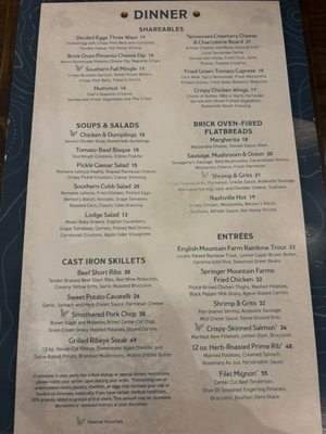 Menu photo 1 Ember and Elm Pigeon Forge, TN