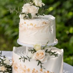 Customized whipped cream cake with mango and strawberry fillings!
