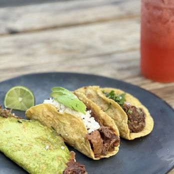 La Santa Barbacha - three tacos on a plate - Mexican Near Me - Austin, Texas