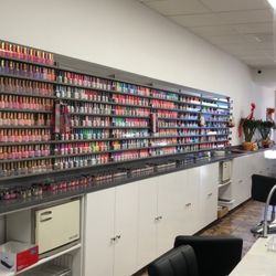 iLOUNGE Nail & Spa - Walls of Polish. lots of options
