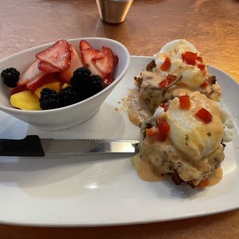 Another Broken Egg Cafe - Hashbrown Benedict and fresh fruit - Breakfast & Brunch Near Me - Nashville, Tennessee Another Broken Egg Cafe - Hashbrown Benedict and fresh fruit - Breakfast & Brunch Near Me - Nashville, Tennessee