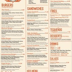 Tito's Burgers & Sandwiches - Menu