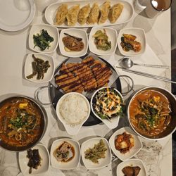 Yook Gae Jang KalGookSoo Tonkatsu And Kimchi Mandoo (dumpling)