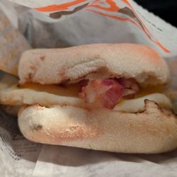 A&W Restaurant - Bacon and egger on an English muffin