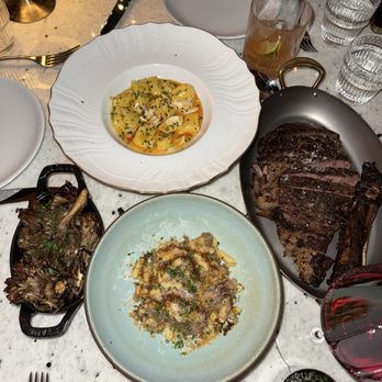 Sunny's Steakhouse - Agnolotti pasta $34. Cavatelli pasta for $29.  Ribeye. Added the potato butter and Roasted Maitake mushrooms - Cocktail Bars Near Me - Miami, Florida