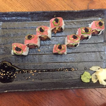 Komodo Miami - Tuna and Toro Roll tuna tataki, spicy tuna toro, avocado, sesame, eel sauce - Asian Fusion Near Me - Miami, Florida Komodo Miami - Tuna and Toro Roll tuna tataki, spicy tuna toro, avocado, sesame, eel sauce - Asian Fusion Near Me - Miami, Florida