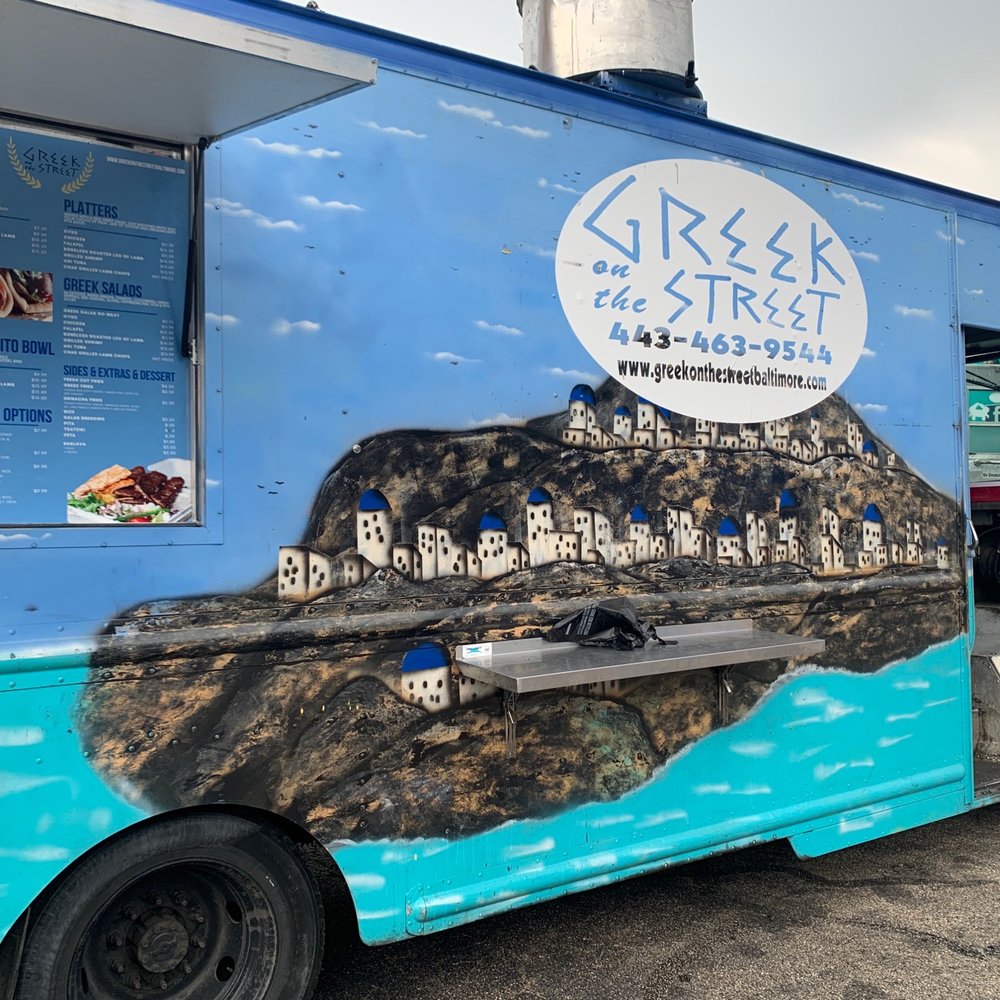 a blue food truck a blue food truck