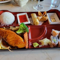 Mt Fuji Hibachi & Sushi - Box lunch with teriyaki salmon, good evn if the glaze was too gooey for me.