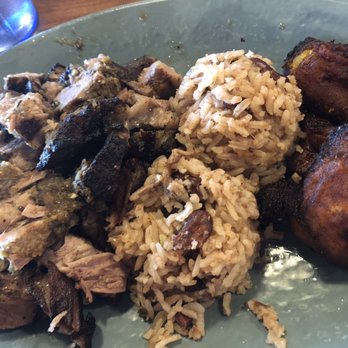 Back A Yard - Jerk Pork plate- hubby's fave. Go past the unappetizing plating... its the flavor that reels you in! - Caribbean Near Me - San Jose, California