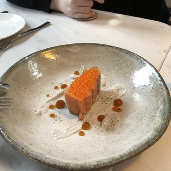 1601 Bar & Kitchen - House - smoked salmon , burnt onion creme fraiche , turmeric gel - Asian Fusion Near Me - San Francisco, California 1601 Bar & Kitchen - House - smoked salmon , burnt onion creme fraiche , turmeric gel - Asian Fusion Near Me - San Francisco, California
