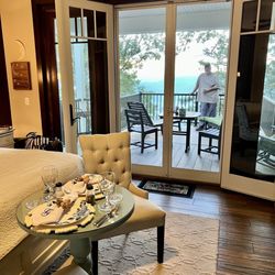 The Overlook Bed & Breakfast - The view from inside the Cottage looking out to the back deck.