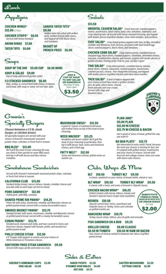 Menu photo 2 Greenie's Clubhouse Delavan, WI