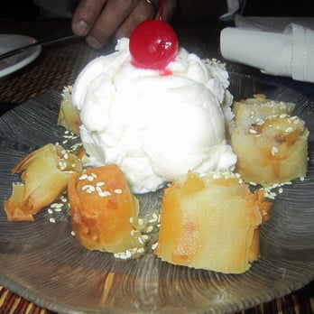 Thai Palace - fried banana with coconut ice cream - Thai Near Me - Bradenton, Florida Thai Palace - fried banana with coconut ice cream - Thai Near Me - Bradenton, Florida