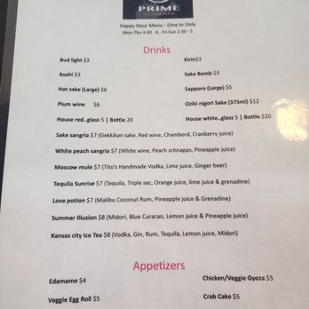 Prime Sushi Bar - Drinks and appetizer happy hour: August 2021 - Sushi Bars Near Me - Kansas City, Missouri Prime Sushi Bar - Drinks and appetizer happy hour: August 2021 - Sushi Bars Near Me - Kansas City, Missouri