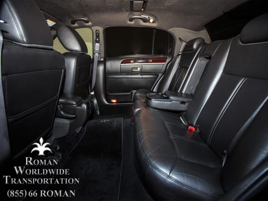 Photo of Roman Worldwide Transportation - Huntington Beach, CA, US. 3 Passenger Executive L Lincoln Town Car Sedan, spacious interior rear extended leg room for extra comfort.