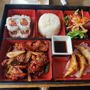 Kuma Sushi - Spicy pork bento - Sushi Bars Near Me - Bakersfield, California Kuma Sushi - Spicy pork bento - Sushi Bars Near Me - Bakersfield, California