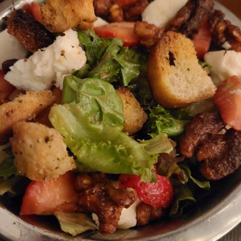 Back Unturned Brewing - The best strawberry balsamic salad with candied pecans - Brewpubs Near Me - San Antonio, Texas