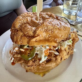 June's - Fried chicken sandwich - Breakfast & Brunch Near Me - Austin, Texas