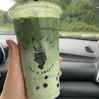 Cha Papi - Matcha latte unsweet with boba - Donuts Near Me - West Hartford, Connecticut Cha Papi - Matcha latte unsweet with boba - Donuts Near Me - West Hartford, Connecticut