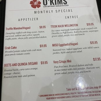 O'Kims - Menu - Korean Near Me - Honolulu, Hawaii