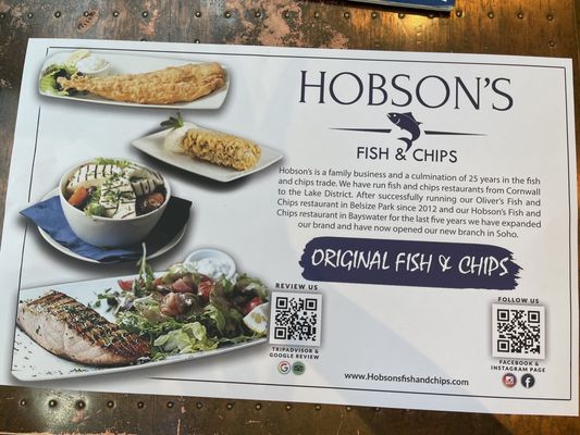 Menu photo 5 Hobson's Fish & Chips London, XGL