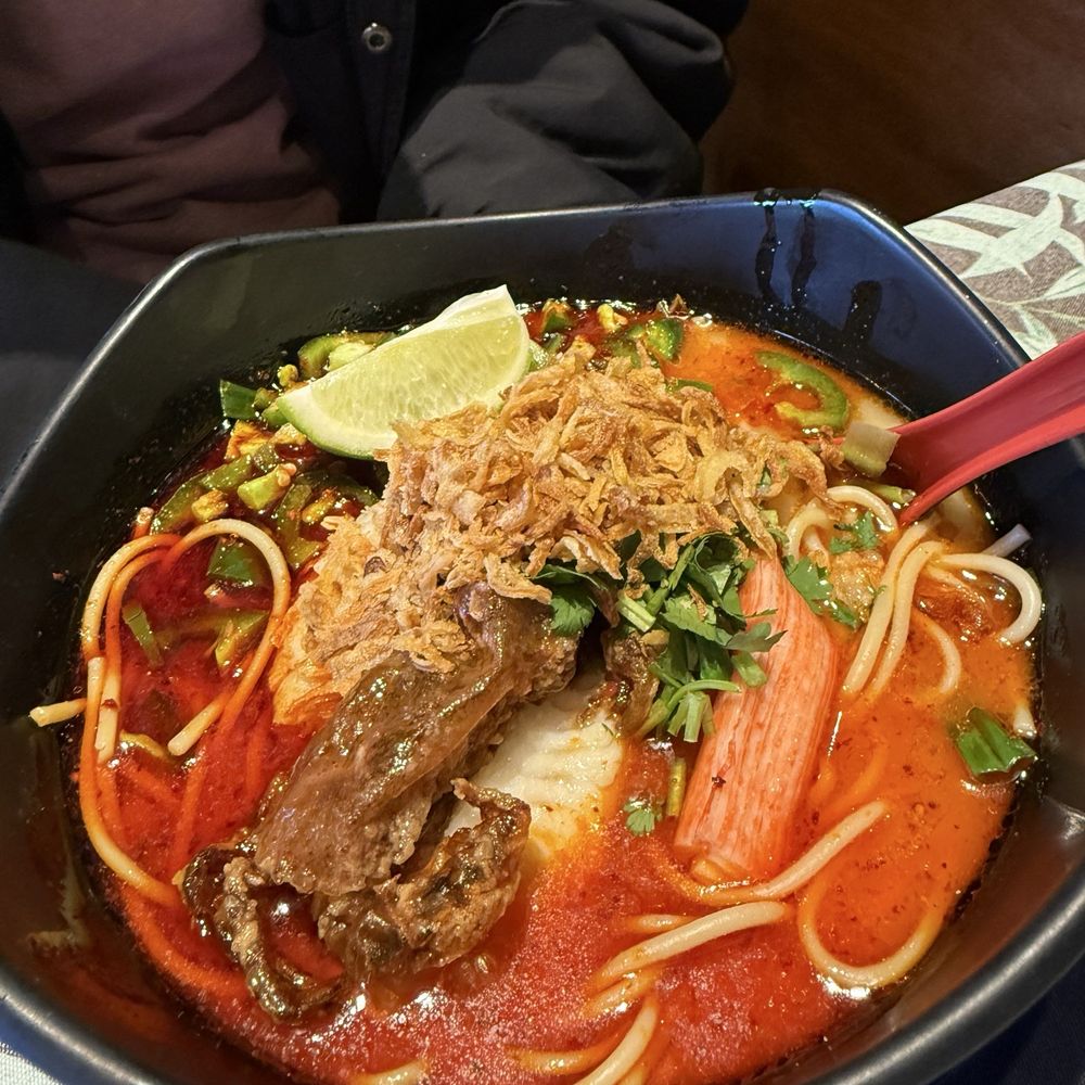 Indonesian Spicy Seafood Noodle Soup