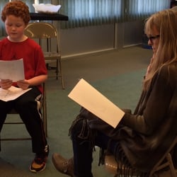 Class Act Studios - Our instructor and NYC talent agent, Susan Wright working with our student Keiran in his scene study class.