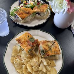 Caprese Sandwich w/ chips on focaccia bread