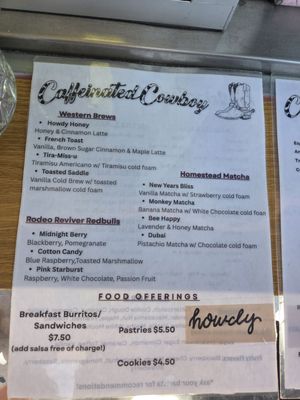 Menu photo 2 Caffeinated Cowboy Pleasanton, CA