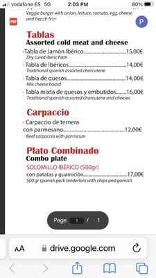 Menu photo 2 El Dorita Valencia, V