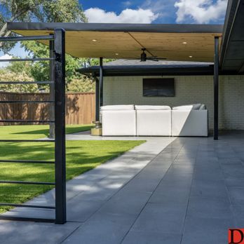Dalton Construction - Basalt paver patio with a modern covered patio. We also installed a full back yard of artificial turf and putting green - Masonry/Concrete Near Me Dalton Construction - Basalt paver patio with a modern covered patio. We also installed a full back yard of artificial turf and putting green - Masonry/Concrete Near Me