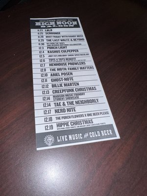 Menu photo 1 High Noon Saloon Madison, WI
