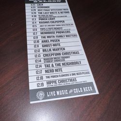 High Noon Saloon - Table flyer
