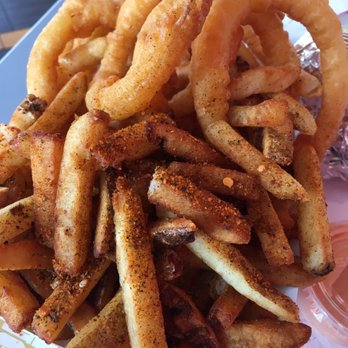 All About Burger - Half & Half (cajun fries and onion rings) - Burgers Near Me - Arlington, Virginia