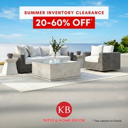 KB Patio & Home Decor - Summer Inventory Clearance: 20-60% off at KB Patio. Florida's finest outdoor furniture, accessories, indoor and outdoor home decor.