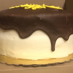 Heinen's Grocery Store - Half chocolate and half classic white cake, sugar content: truly moderate aside from outer frosting.