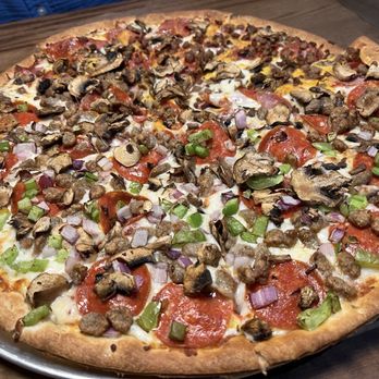 Hideaway Pizza - Large Pizza, thin crust. Half ATW, half Big Country - Pizza Near Me - McKinney, Texas Hideaway Pizza - Large Pizza, thin crust. Half ATW, half Big Country - Pizza Near Me - McKinney, Texas