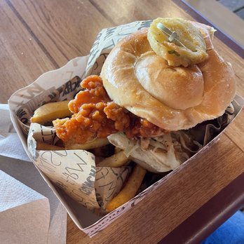 Seneca Park Zoo - Buffalo chicken sandwich with fries. Has fried pickles! - Zoos Near Me - Rochester, New York Seneca Park Zoo - Buffalo chicken sandwich with fries. Has fried pickles! - Zoos Near Me - Rochester, New York